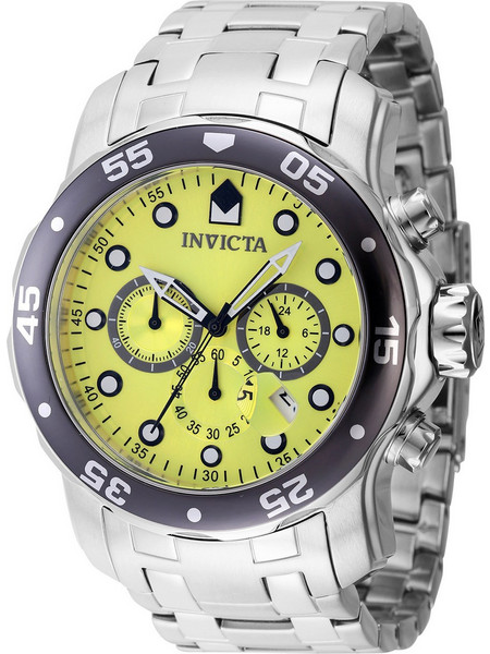 Invicta Pro Diver Ανδρικό Ρολόι Χρονογράφος με Ασημί Μεταλλικό Μπρασελέ 47561