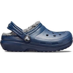 Crocs Classic Lined Clog Ανατομικές Χειμερινές Παιδικές Παντόφλες για Αγόρια με Γούνα Navy Μπλε 207009-459