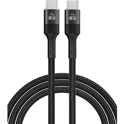 Powertech PTR-0130 Braided USB-C to USB-C 60W 1m Black 5210131072646