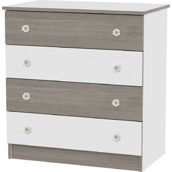 Lorelli New Βρεφική Συρταριέρα Λευκή Καφέ 81x50x86cm 10170070042A