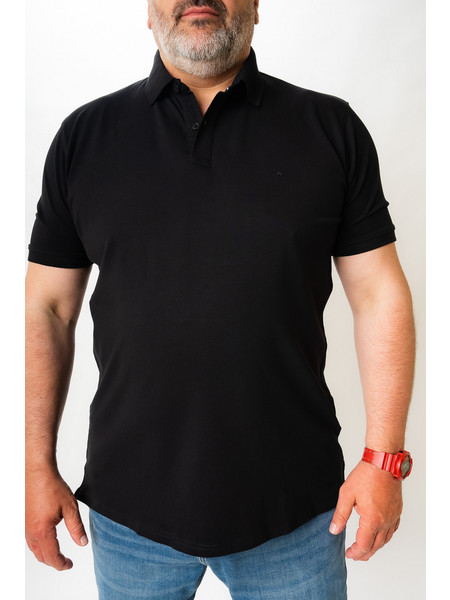 Casa Moda Ανδρική Μπλούζα Polo Κοντομάνικη Μαύρη 004470