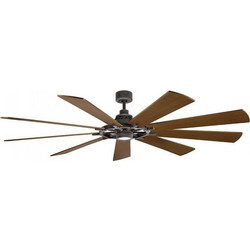 Kichler Gentry KLF-GENTRY-85-WZ Ανεμιστήρας Οροφής 216cm με Φως & Τηλεχειριστήριο Καφέ