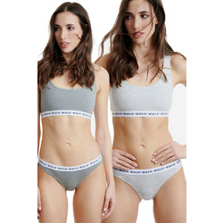 Walk Βαμβακερά Γυναικεία Slip Γκρι 2Pack W2050-1409