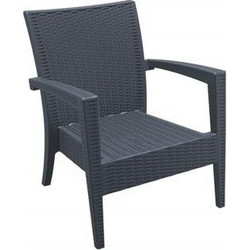 Siesta Pacific Πολυθρόνα Κήπου Rattan Γκρι 01-00-0689
