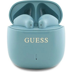 Guess Printed Classic Logo Ακουστικά Bluetooth In Ear Ανθεκτικά στο Νερό Turquoise