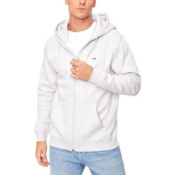 Tommy Jeans Ανδρική Ζακέτα Φούτερ με Κουκούλα και Φερμουάρ Γκρι DM0DM20743-PJ4