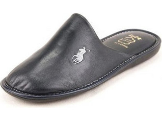 Polo Ralph Lauren Δερμάτινες Χειμερινές Ανδρικές Παντόφλες Navy Μπλε SO138