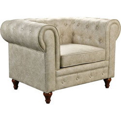 Woodwell Πολυθρόνα Μπεζ Chesterfield Ε942,11