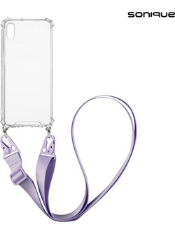 Sonique Strap Back Cover Transparent / Lilac (iPhone XS Max)