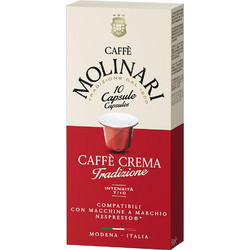 Caffe Molinari Κάψουλες Espresso Tradizione Caffe Crema Συμβατές με Μηχανή Nespresso 10τμχ