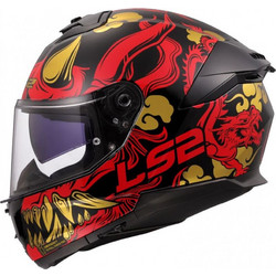 LS2 FF808 Stream II Drako Black Red Golden Κράνος Μηχανής Full Face 1550gr