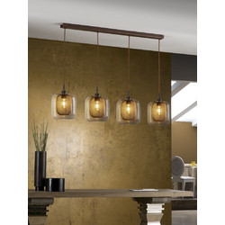 Schuller Fox Chocolate Κρεμαστό Φωτιστικό Οροφής Πολύφωτο E27 & LED Καφέ 653422