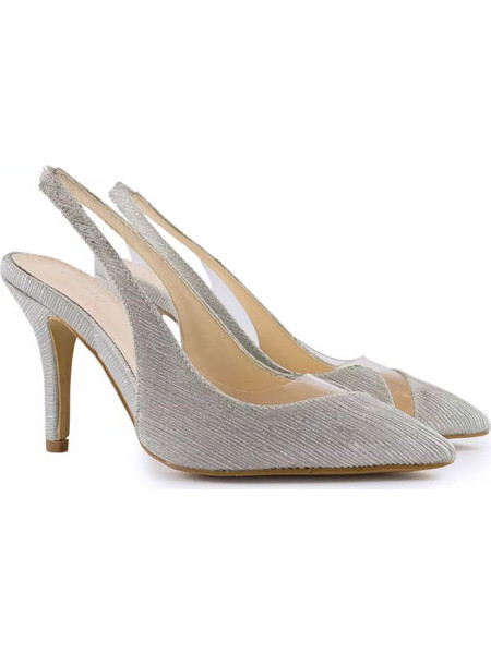 Migato Γόβες Slingback με Λεπτό Ψηλό Τακούνι Ασημί DS2515-L17