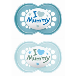 Mam Original I Love Mummy Ανατομικές Ορθοδοντικές Πιπίλες Σιλικόνης 6m+ Μπλε Γαλάζιο 2τμχ