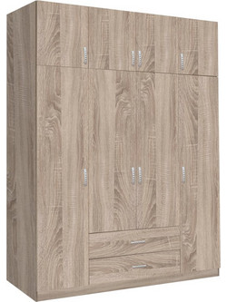 Pakoworld Τετράφυλλη Ντουλάπα Ρούχων Royal Sonoma 200x58x230cm 361-000061