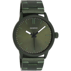 Oozoo Timepieces Ανδρικό Ρολόι με Χακί Μεταλλικό Μπρασελέ C11402