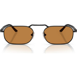 Persol PO1020S 107853 Ανδρικά Γυαλιά Ηλίου Ορθογώνια Μεταλλικά Μαύρα με Καφέ Φακό