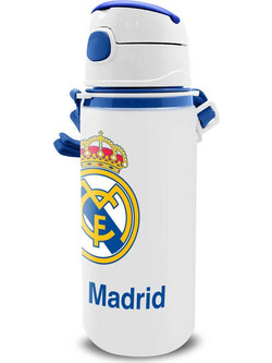 Real Madrid Παιδικό Παγούρι Αλουμινίου BPA Free Λευκό 600ml
