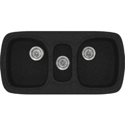 Sanitec Classic 303 Επικαθήμενος Νεροχύτης Γρανίτη Ματ Granite Black 96x51cm