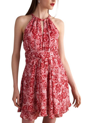 Attrattivo Mini Καλοκαιρινό Φόρεμα για Γάμο / Βάπτιση Floral Ροζ 91156715