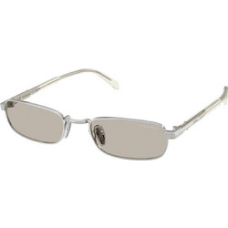 Prada PRB54S 1BC30P Ανδρικά Γυαλιά Ηλίου Ορθογώνια Μεταλλικά Ασημί με Μαύρο Φακό