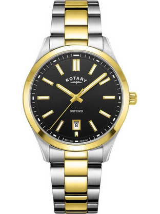 Rotary Ανδρικό Ρολόι με Ασημί Χρυσό Μεταλλικό Μπρασελέ GB05521/04