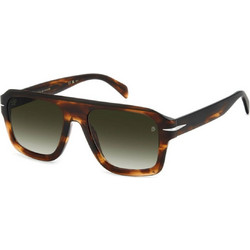David Beckham DB7127S Ανδρικά Γυαλιά Ηλίου Aviator Κοκάλινα Καφέ με Πράσινο Degradee Φακό