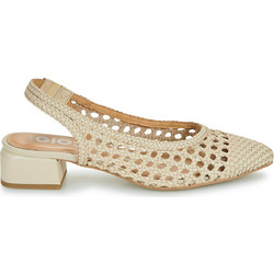 Gioseppo Γόβες Slingback Δερμάτινες με Χοντρό Χαμηλό Τακούνι Εκρού 71185