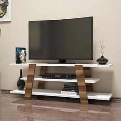 Spitishop Έπιπλο Τηλεόρασης Μοριοσανίδα Καρυδί Μ120xΠ33.6xΥ42cm Flower 845HCT3038