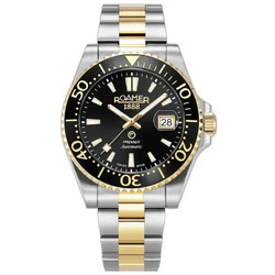 Roamer Premier Ανδρικό Ρολόι Αυτόματο με Ασημί Χρυσό Μεταλλικό Μπρασελέ 986983478521