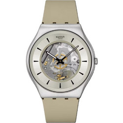 Swatch Quartzicle Ανδρικό Ρολόι με Μπεζ Καουτσούκ Λουράκι SS07S145