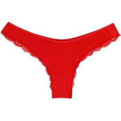 Cotonella Xmas Βαμβακερό Γυναικείο String με Δαντέλα Κόκκινο ED493-00007