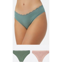 Minerva Γυναικεία Slip με Δαντέλα 2Pack 90-81326-PNK/GRN