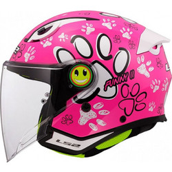 LS2 OF622 Funny II Kid Paws Gloss Pink Κράνος Μηχανής Jet 1100gr