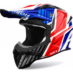 Airoh Aviator Ace 2 Gloss Proud Blue / Red Κράνος Μηχανής Motocross 1250gr