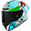 KYT TT-Revo Leopard Replica Tricolore 17 Light Blue Red Green Κράνος Μηχανής Full Face 1500gr