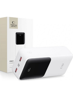 Tech-Protect PB03 Power Bank 30000mAh 22.5W με 2 Θύρες USB-A & Θύρα USB-C White