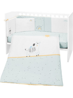 KikkaBoo Stripy Friends Σετ Κούνιας White/Mint Green 6τμχ 41101060141