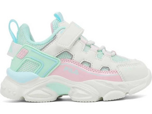 Fila Memory Spinel 3 Παιδικά Sneakers Λευκά Ροζ Πράσινο Mint 7YF33002-690