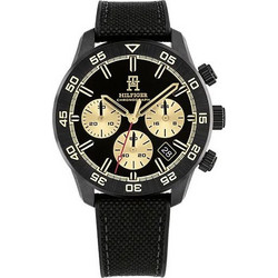 Tommy Hilfiger TH85 Ανδρικό Ρολόι Χρονογράφος με Μαύρο Καουτσούκ Λουράκι 1792182