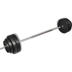 vidaXL 90372 Ίσια Μπάρα Σετ με Βάρη 60kg Φ25mm 165cm με Βιδωτά Κολάρα
