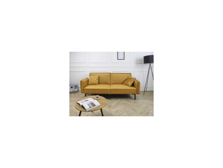 Home Deco Giulia Τριθέσιος Καναπές Κρεβάτι Βελούδινος Κίτρινος 198x83x90cm HD0133
