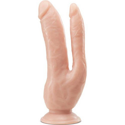 Blush Dr. Skin Double Penetration Διπλό Dildo με Βεντούζα Vanilla
