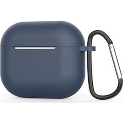 Techsuit Smooth Ultrathin Θήκη Σιλικόνης με Γάντζο για Apple AirPods 4 Navy Μπλε