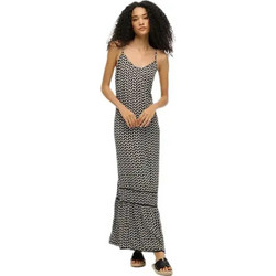 Superdry Maxi Καλοκαιρινό Καθημερινό Φόρεμα Μεταξωτό Μαύρο W8011955A-F5L