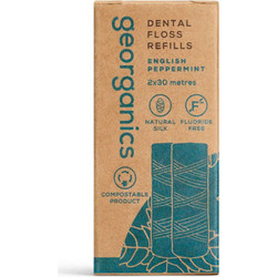 Georganics English Peppermint Οδοντικό Νήμα με Γεύση Refill 2x30m