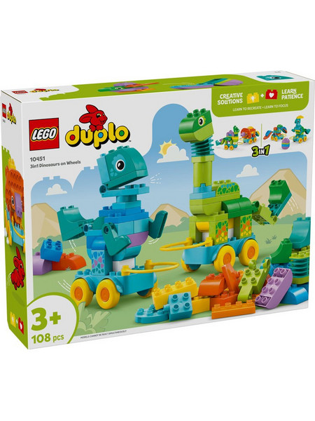 Lego Duplo 3in1 Dinosaurs on Wheels για 3+ Ετών 10451