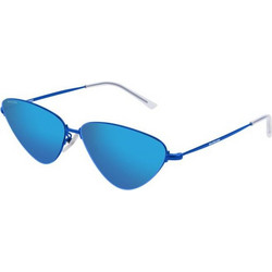 Balenciaga BB0015S 004 Γυναικεία Γυαλιά Ηλίου Πολυγωνικά Μεταλλικά Μπλε με Μπλε Φακό