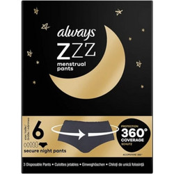 Always Zzz Menstrual Secure NIght Pants Μέγεθος 6 για Αυξημένη Ροή 3τμχ