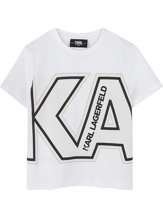 Karl Lagerfeld Παιδικό T-Shirt Κοντομάνικο Λευκό Μαύρο Z30432-10P